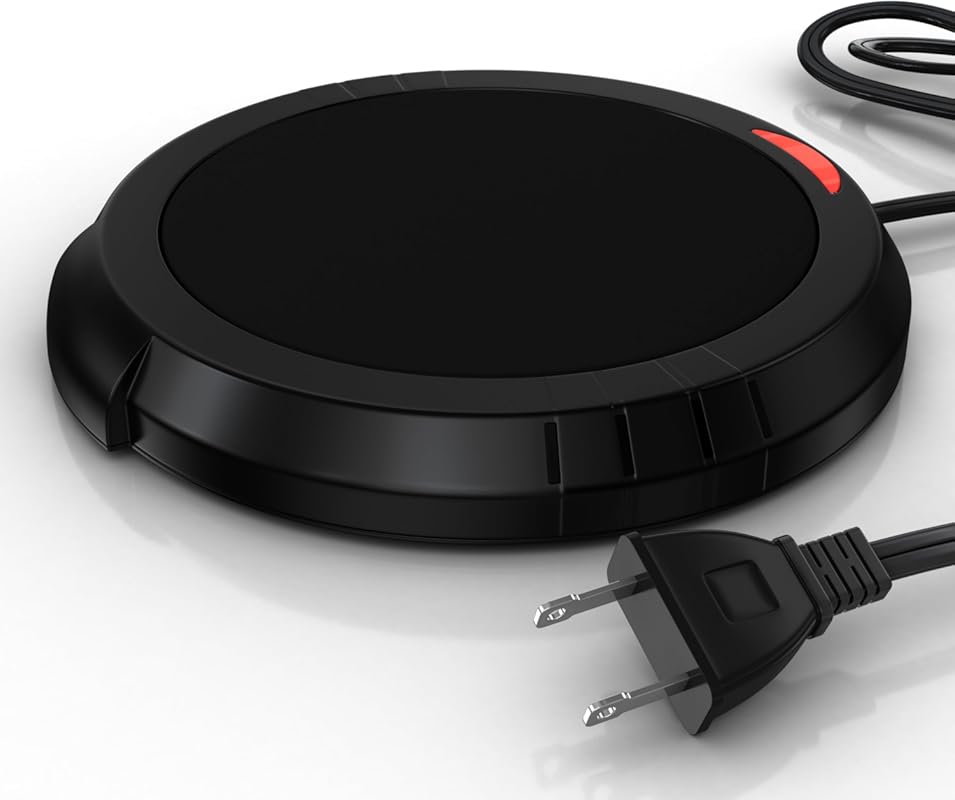 Black No-Flame Candle Warmer Plate: Multi-Use for Jar Candles, Coffee,