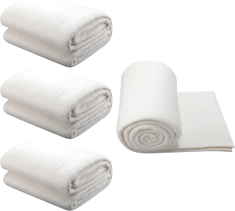 Peryiter 3 Pcs 45x60 Inch Natural Cotton Heat Resistant Batting, Warm