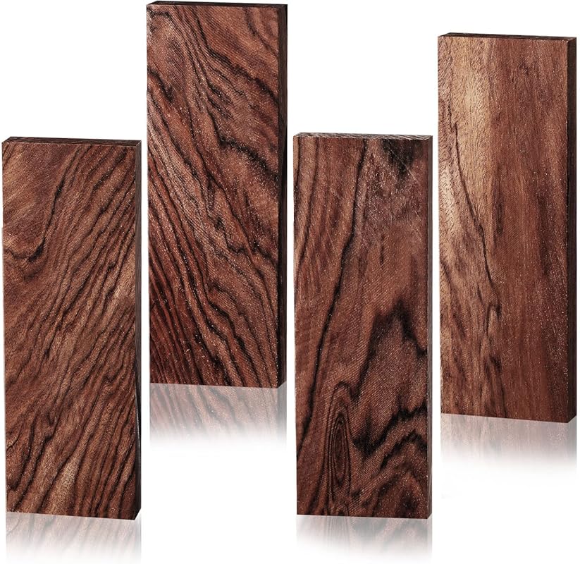Riakrum 4 Pcs Ironwood Natural Wood Knife Handle Scales Material for D
