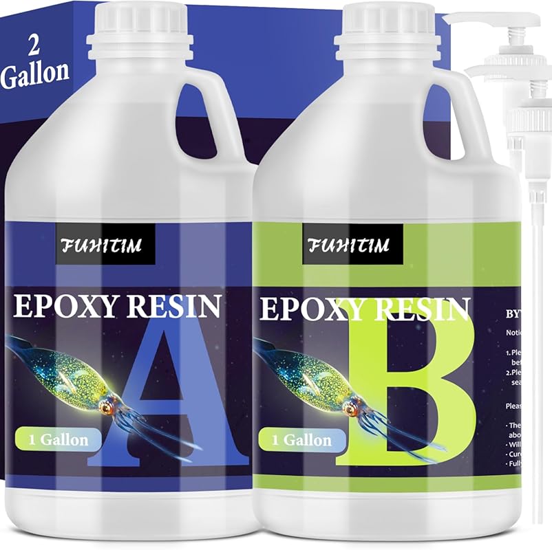 Crystal Clear Epoxy Resin Kit 2 Gallon: Self-Leveling, High-Gloss, No 