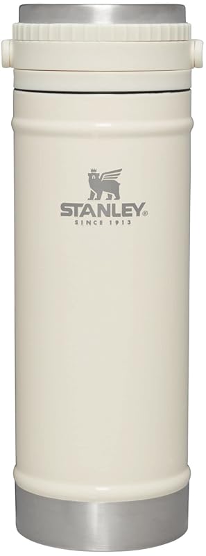 STANLEY Cream Gloss 16oz Travel French Press Coffee Mug