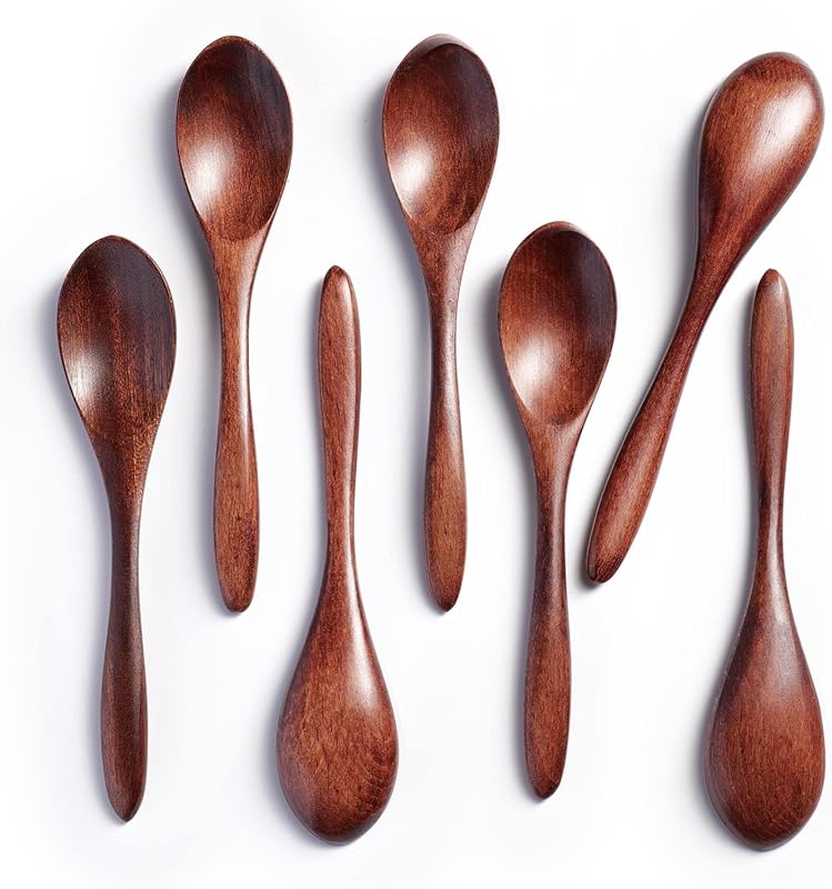 7-Pack 5.8-Inch Small Wooden Spoons for Honey, Tea, Coffee, and Stirri