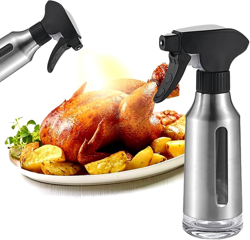 180ml Stainless Steel Olive Oil Sprayer for Cooking, Air Fryer, Fat Re