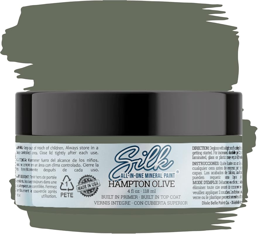 Dixie Belle Silk All-in-One Mineral Paint, Hampton Olive, Built-In Pri