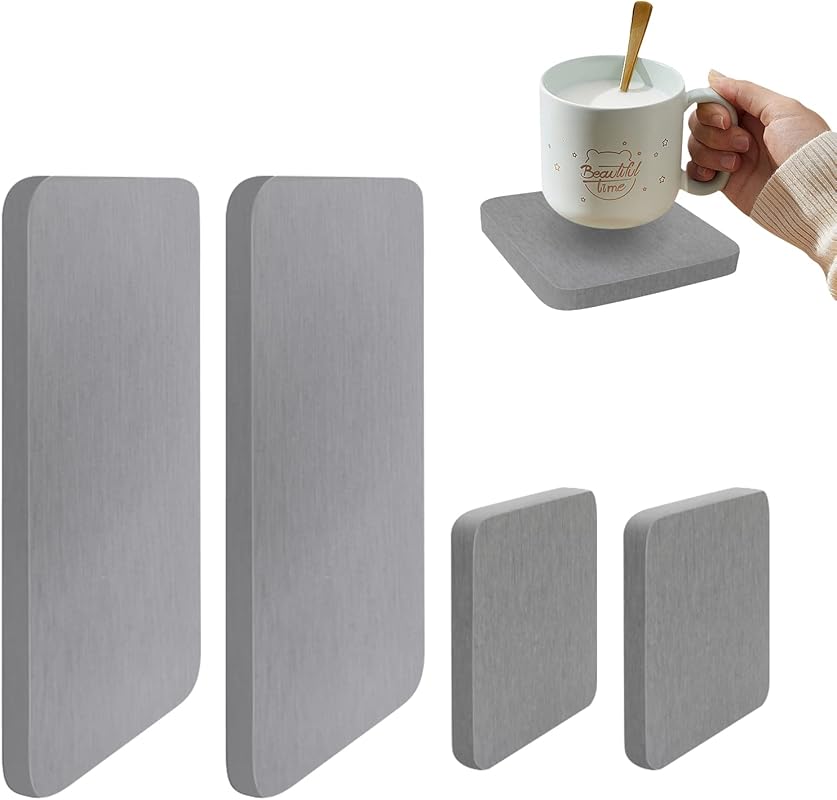 SYOUACEND 4-Pack Diatomite Stone Coasters & Absorbent Sink Tray Soap H