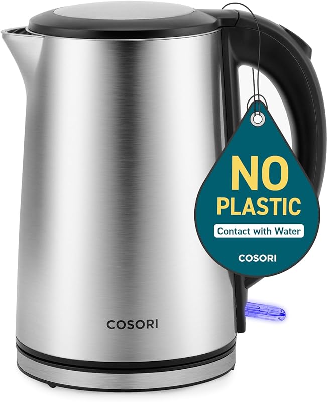 Cosori 1.5L Stainless Steel Electric Kettle, No Plastic Inner Parts, A