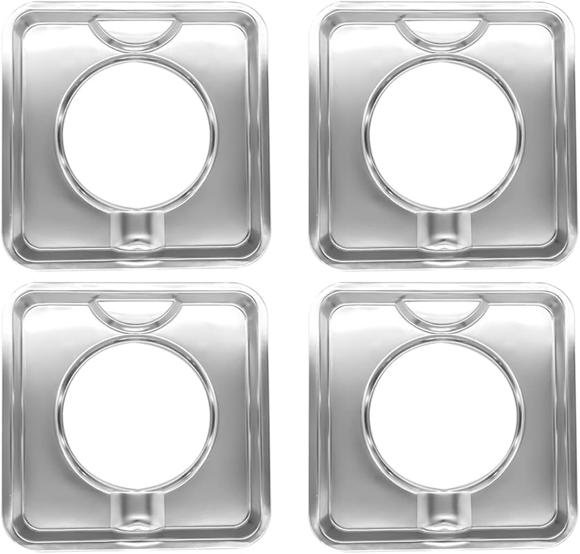 SGP-400 Heavy Duty Square Gas Range Drip Pans (4 Pack) with Ultimate C