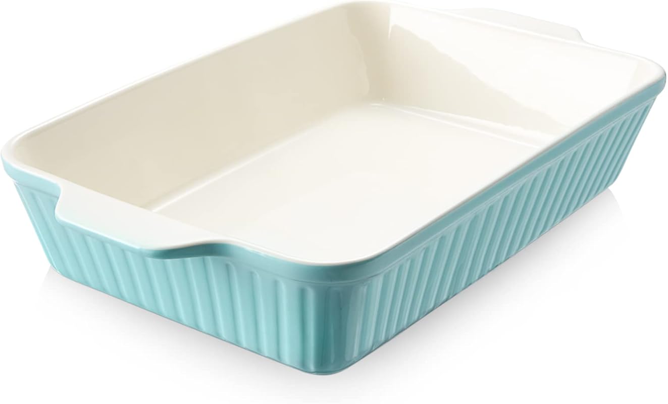 DOWAN 9x13-inch Deep Ceramic Baking Dish, 135 oz Lasagna Pan, Oven Saf