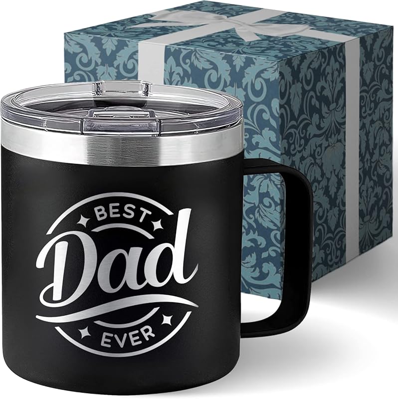 Best Dad Ever 14oz Insulated Stainless Steel Tumbler with Lid, Gifts f