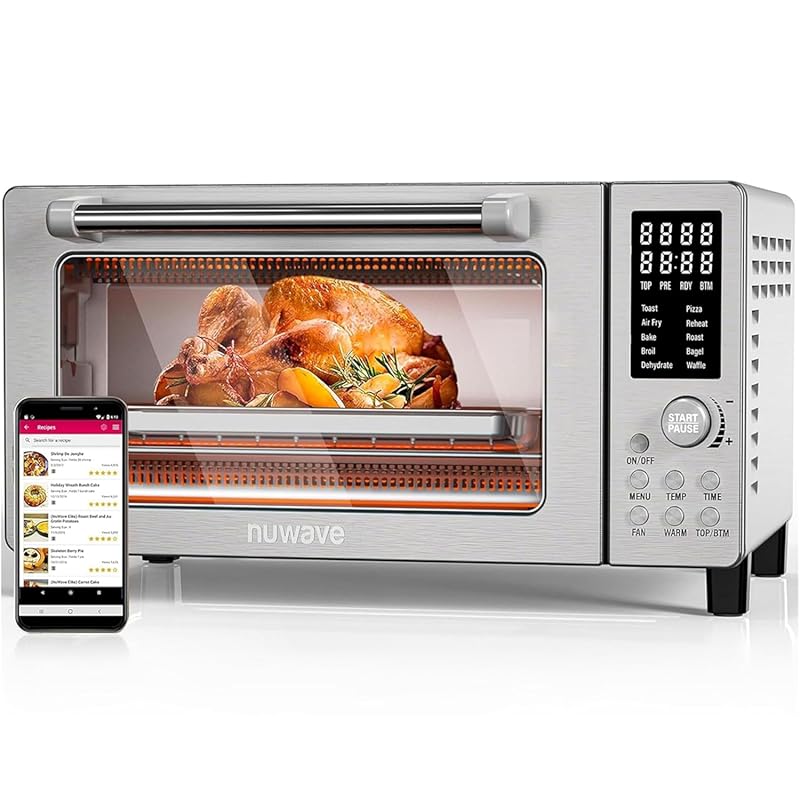 Nuwave Bravo Air Fryer Toaster Smart Oven, 10-in-1 Convection, 21-Qt, 