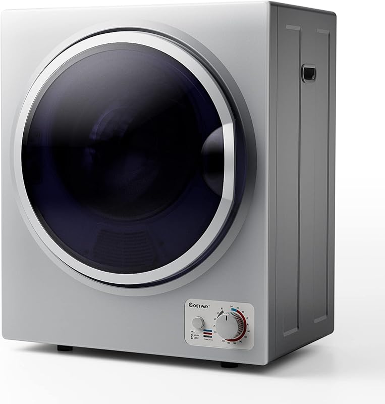 COSTWAY Compact Portable Electric Laundry Dryer, 110V, Stainless Steel