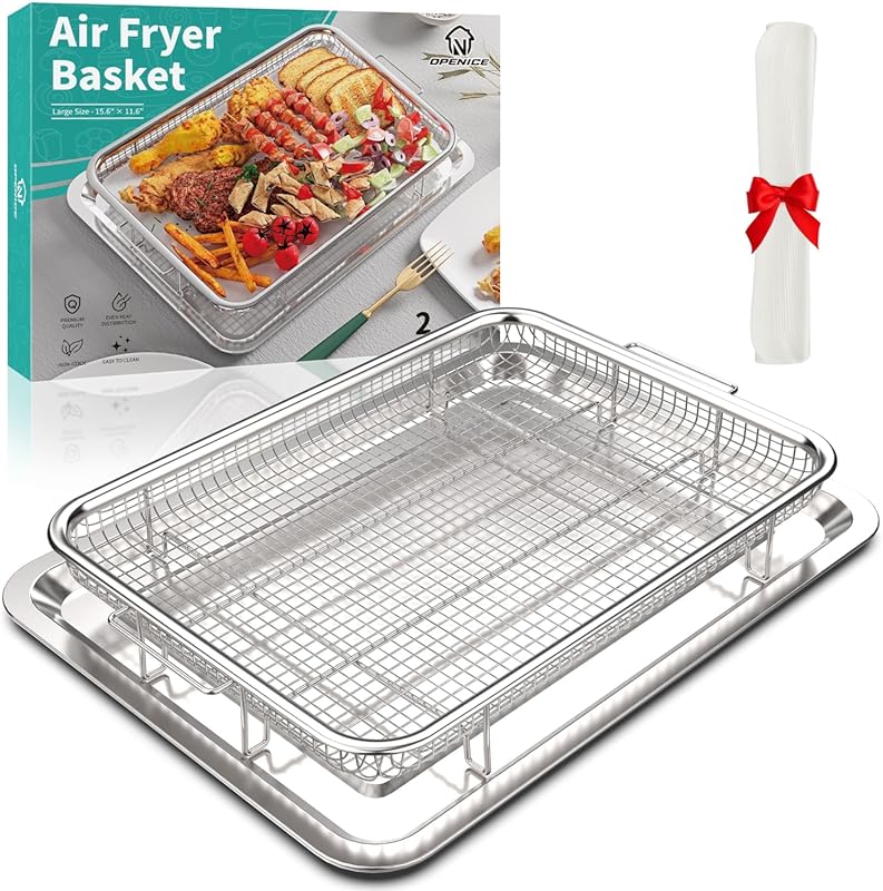 OPENICE Large Air Fryer Basket & Tray for Oven, 15.3