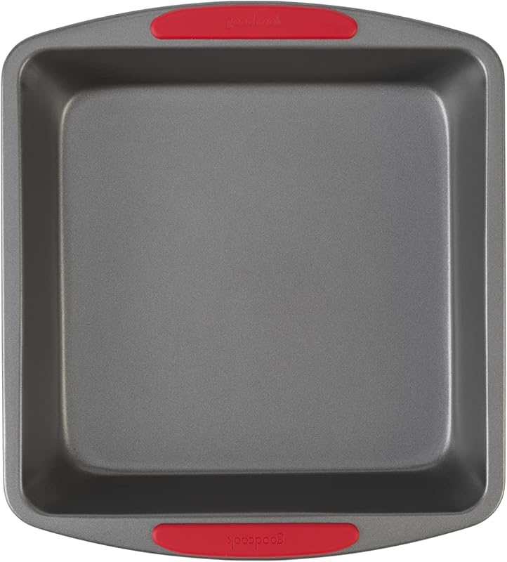 GoodCook MegaGrip 8x8-Inch Square Cake Pan, Non-Stick Heavy-Gauge Stee