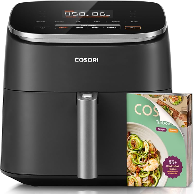 Cosori TurboBlaze 9-in-1 Air Fryer 6 Qt, Premium Ceramic Coating for R