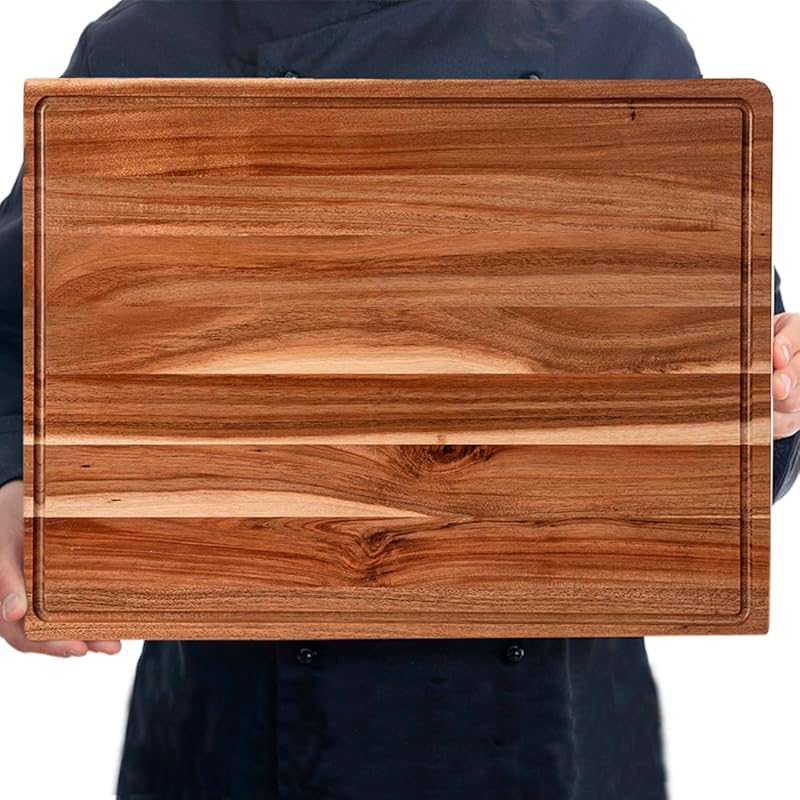 Extra Large Acacia Wood Cutting Board 24x18 Inch, Thick Butcher Block 
