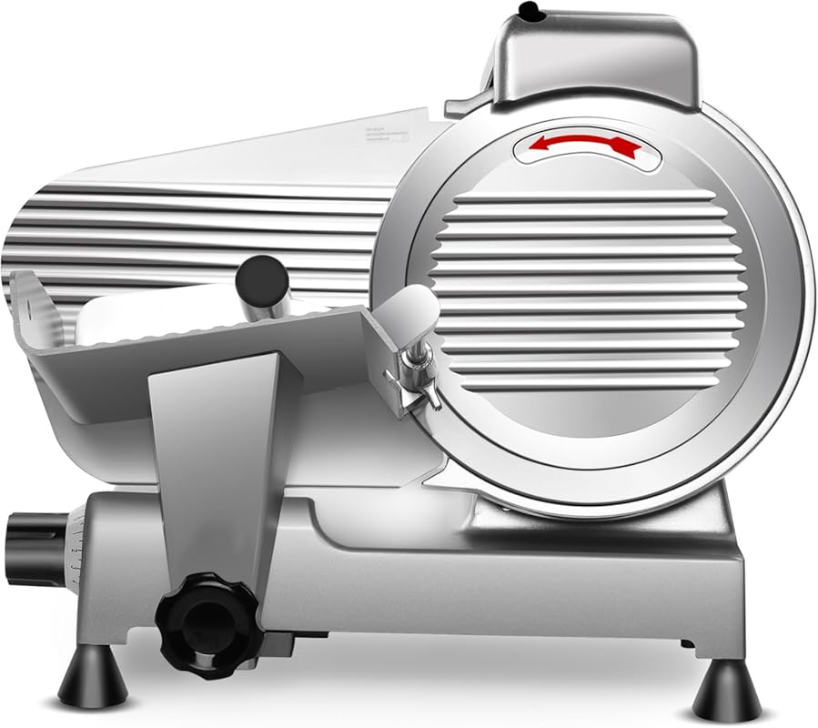 Commercial Electric Meat & Cheese Slicer, 10-inch 240W Semi-Auto with 