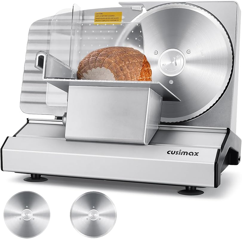 CUSIMAX Electric Deli Meat Slicer, Two Removable 8.7