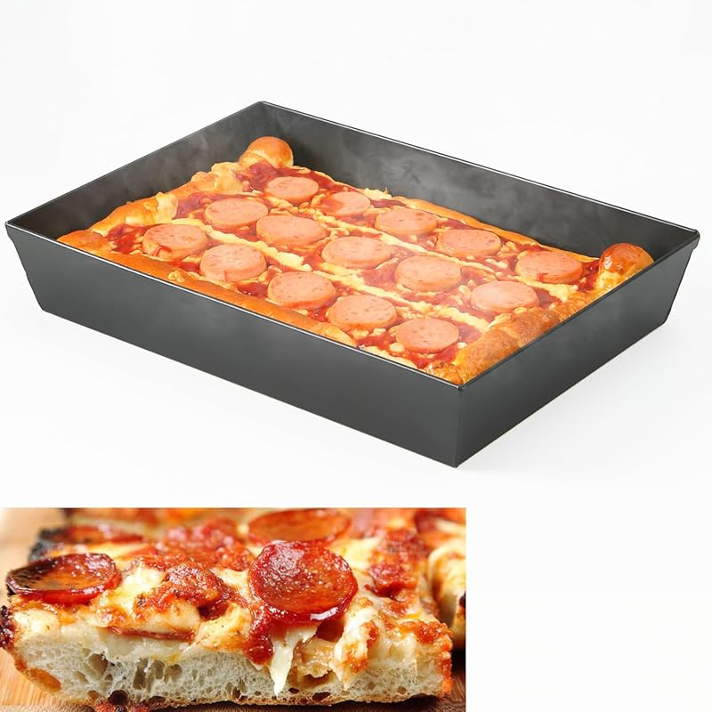 Hard Anodized 10x14x2.5 Inch Detroit Style Deep Dish Pizza Pan, Non-St