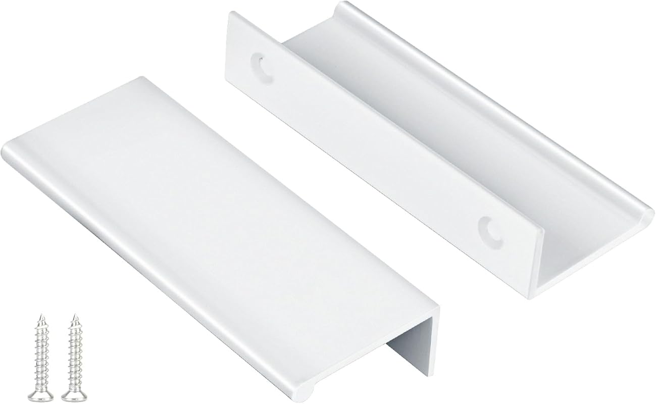 Peaha 10 Pack White 3 Inch Kitchen Cabinet Handles, Edge Finger Pulls 