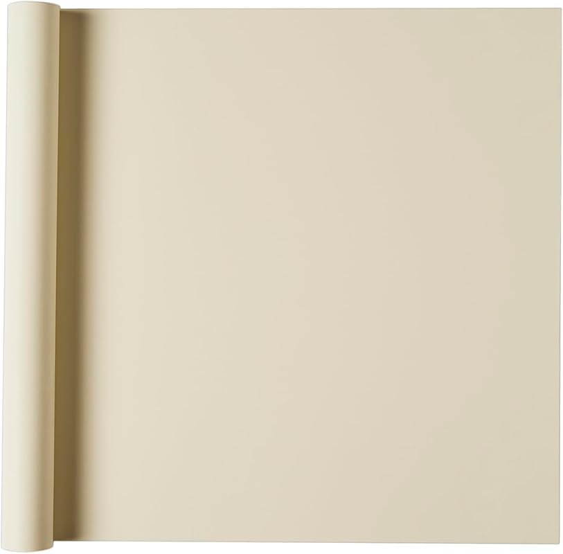Cream White 24x394 Inch Solid Color Peel and Stick Wallpaper, Self-Adh