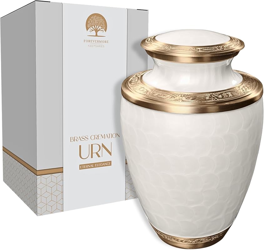 Handcrafted Adult Brass Cremation Urn for Human Ashes, Memorial Burial