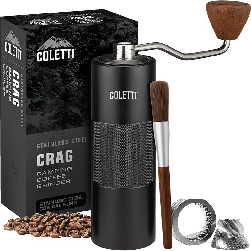 COLETTI Crag Manual Coffee Grinder: Heavy Duty CNC Burr Precision for 