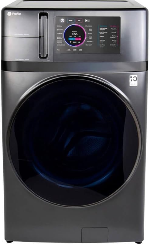 GE Profile PFQ97HSPVDS 28 Inch Smart Front Load Washer Dryer Combo, 4.