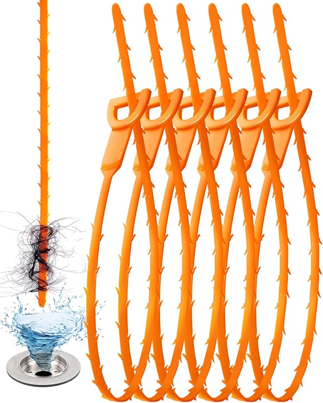 6-Pack 25-Inch Sink Snake Drain Clog Remover Tool
