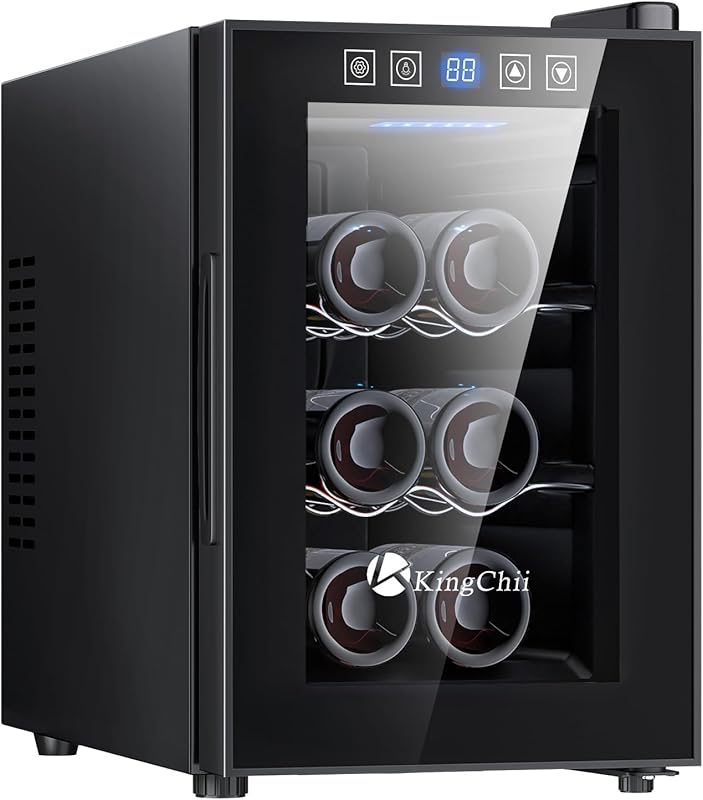 KingChii 6 Bottle Thermoelectric Wine Cooler Refrigerator, Advanced Co