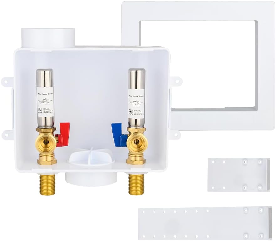 EFIELD Universal Washing Machine Outlet Box, 1/2-inch Sweat MIP, Cente