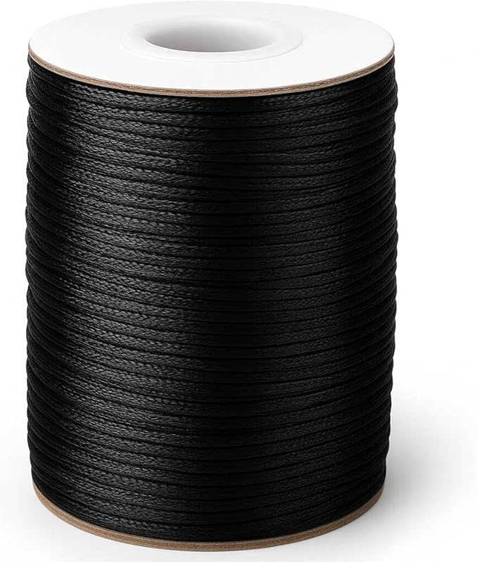 Anwyll 1.5MM Black Nylon String, 110 Yards, Weather Resistant Cord for
