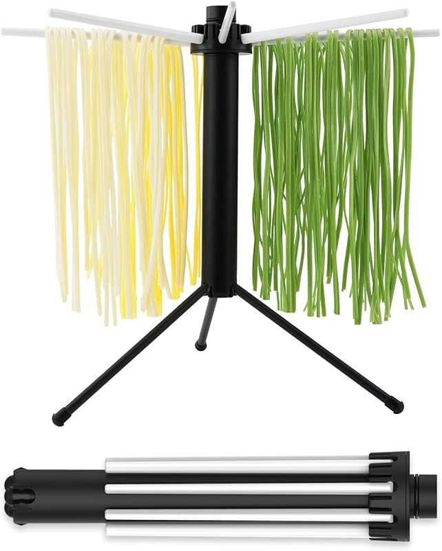 KITCHENDAO Collapsible Plastic Pasta Drying Rack: Foldable, Rotatable 