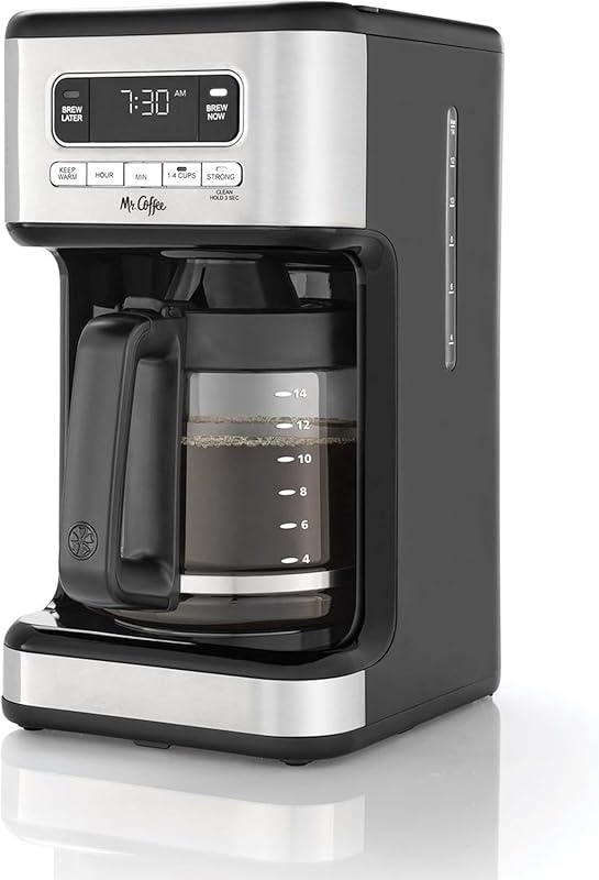 Mr. Coffee 14-Cup Programmable Coffee Maker, Stainless Steel Design fo