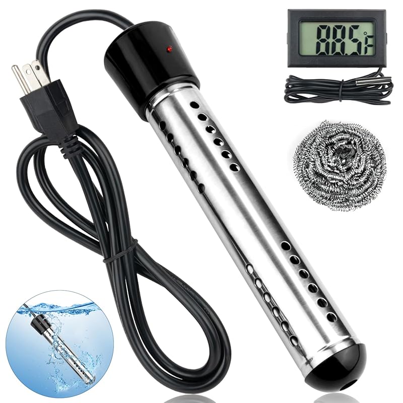 2000W Portable Submersible Electric Immersion Heater with 304 SS Guard