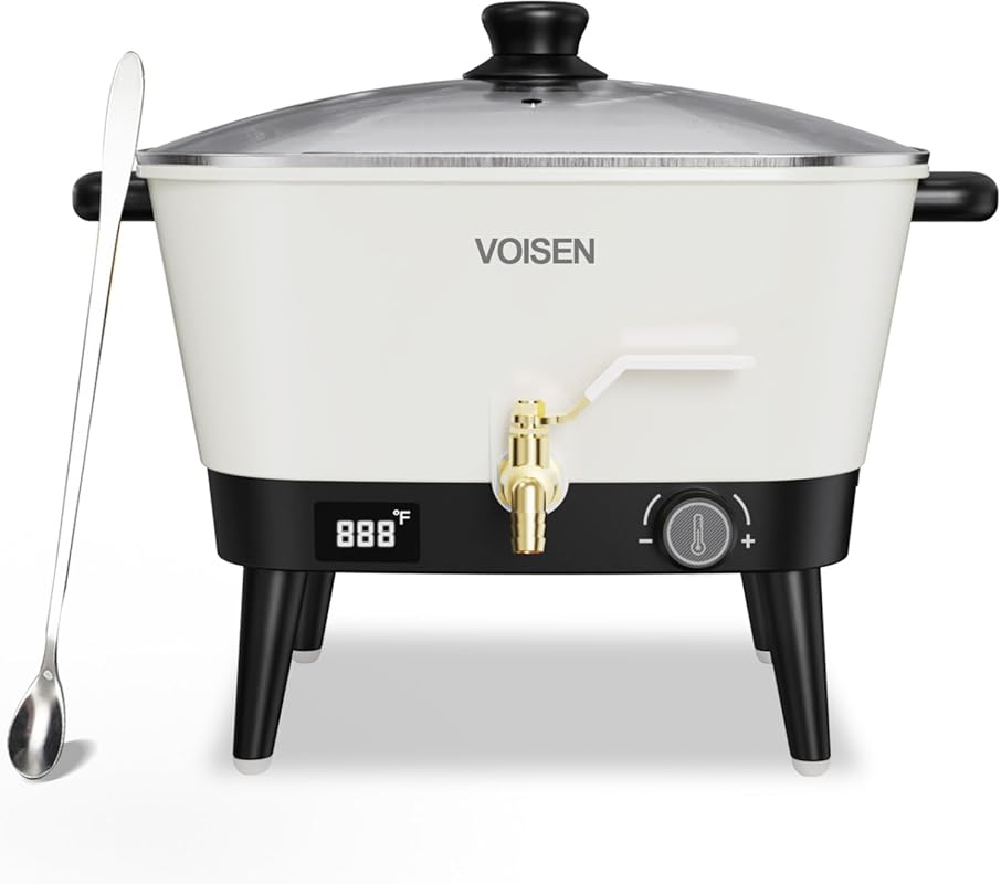 VOISEN White 8Qts Electric Non-Stick Wax Melter for Candle Making, Tem