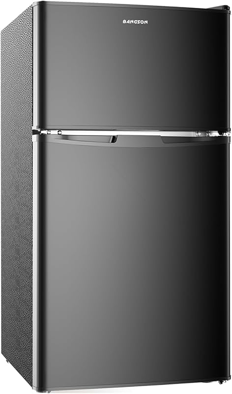 BANGSON 3.2 Cu Ft Mini Fridge with Freezer, Two-Door Small Refrigerato