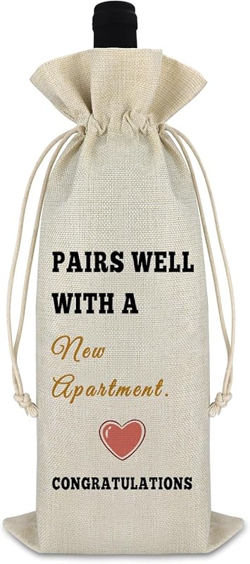 Reusable Drawstring Wine Wrap Bag, Perfect Housewarming Gift for New H