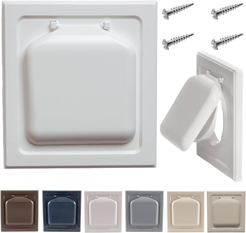 NO-PEST VENT Dual Door 4 Inch Outdoor Dryer Vent Cover, UV Resistant P