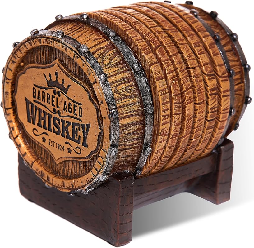 Cabin Obsession Handcrafted Whiskey Barrel Coaster Set