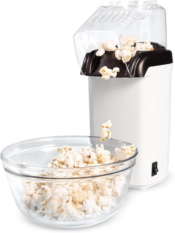 Tasty Hot Air Popcorn Popper with Butter Warmer, Measuring Cup, 8-Cup 