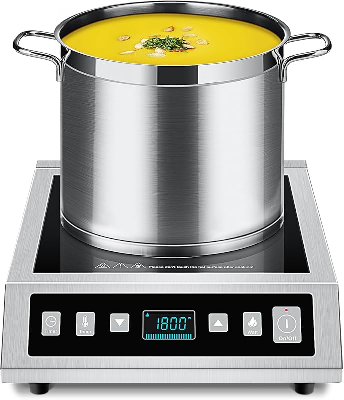 AMZCHEF Professional Commercial Induction Cooktop, Portable 1800W Coun