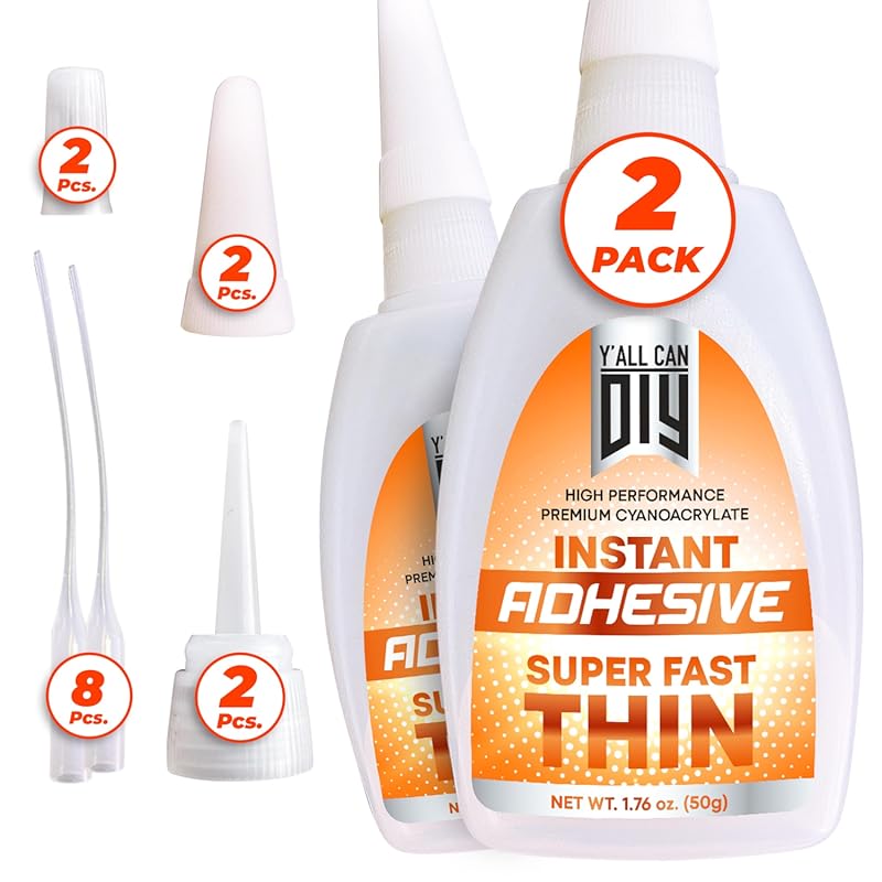 2-Pack 1.76oz Thin CA Super Glue for Woodworking, Model Cars & Airplan
