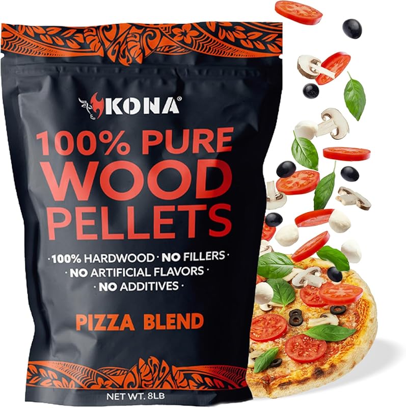 Kona Pizza Blend Wood Smoker Pellets - 100% Natural Hardwood for Pizza