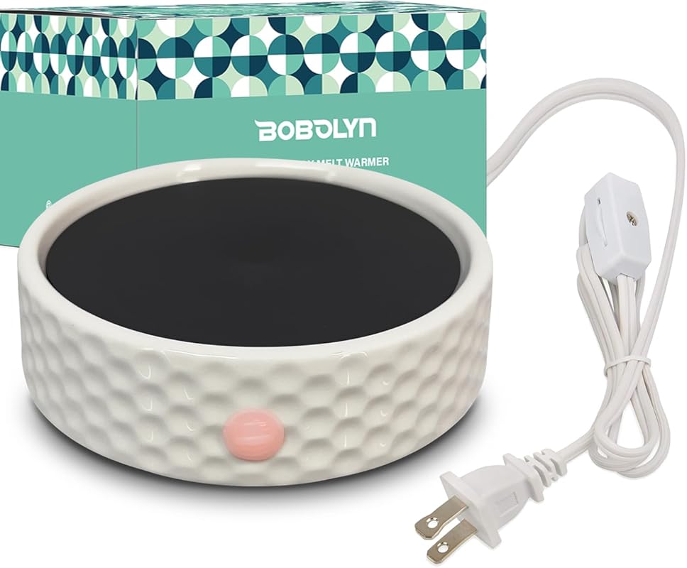 Large Electric Ceramic Candle Warmer Plate: Multi-Use for Jar Candles,