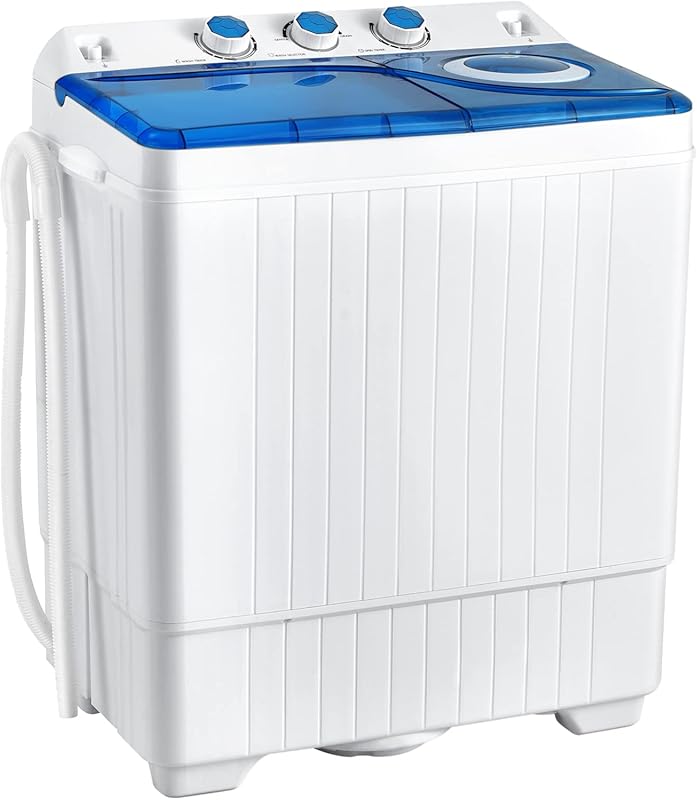 COSTWAY Portable Twin Tub Washing Machine - 26lbs Capacity, 18lbs Wash