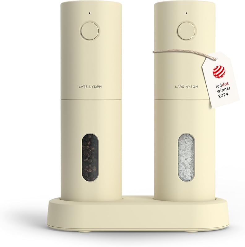 LARS NYSØM USB Rechargeable Electric Salt & Pepper Grinder Set, Automa