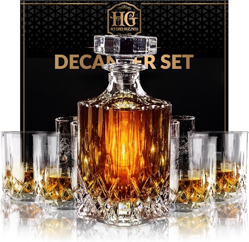 Luxury Whiskey Decanter Set with 4 Glasses, Perfect Birthday Gift for