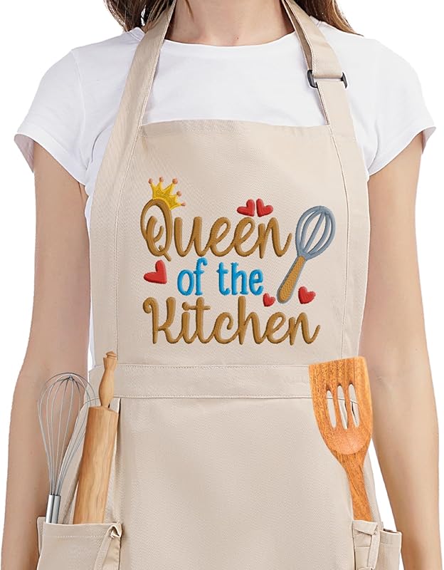 Fairy's Gift Funny Embroidered 'Queen of the Kitchen' Apron for Women 
