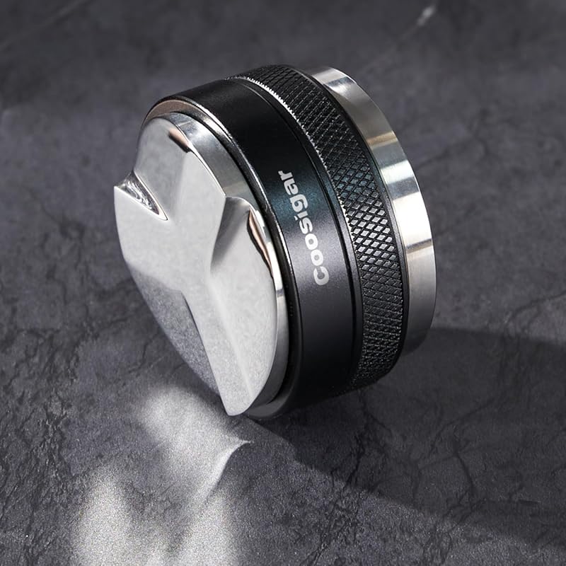 54mm Dual Head Coffee Distributor & Tamper, Professional Espresso Leve