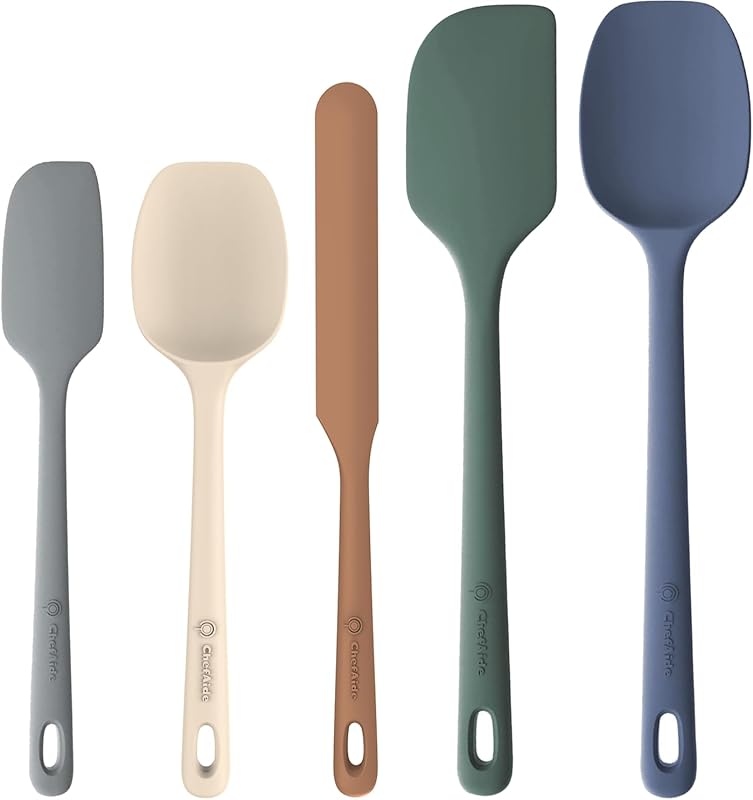5-Piece Food Grade Silicone Spatula Set: 600°F Heat Resistant, Strong 